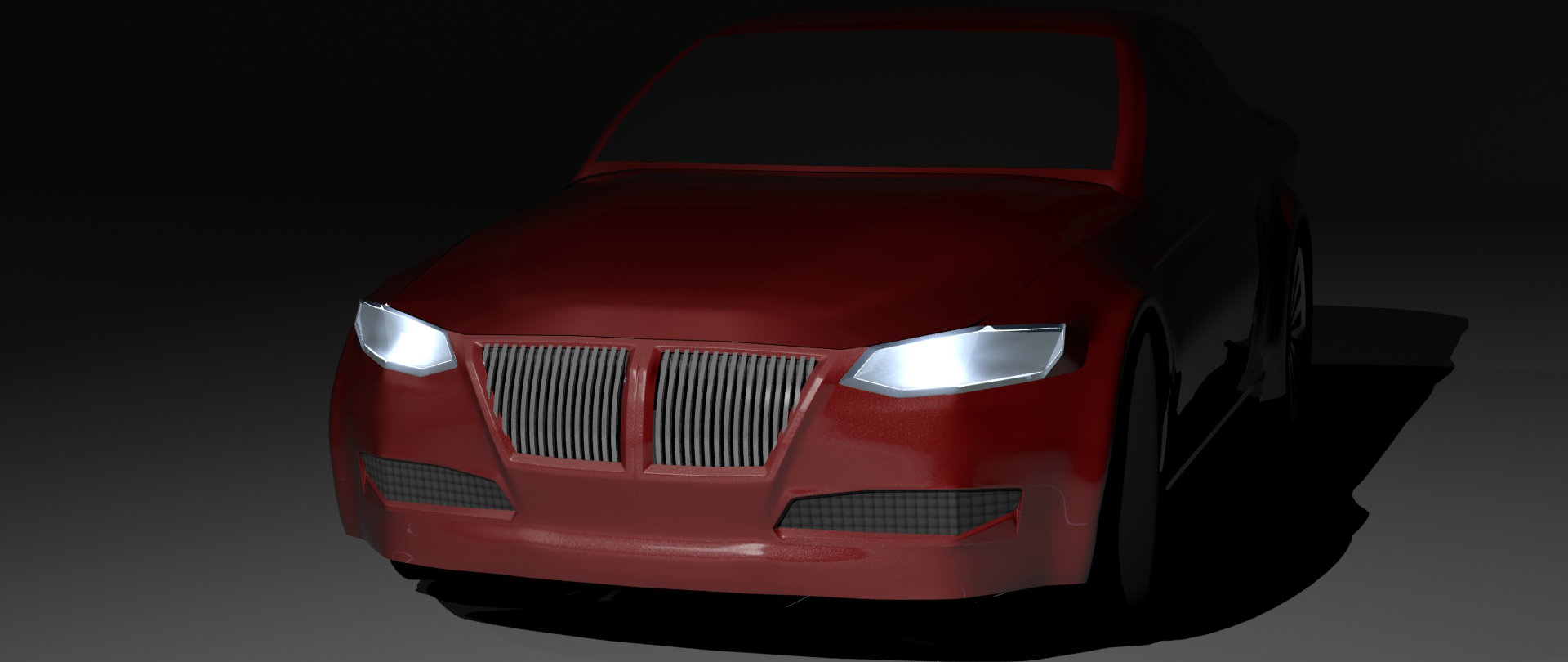 Rendering of a red 'BMW 3er like' Car.